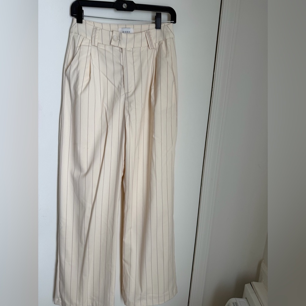 DISSH Cream Pinstripe Pants